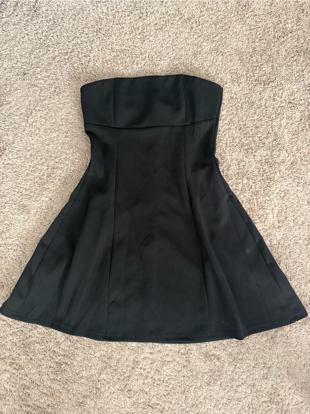 Black Strapless A-Line Dress